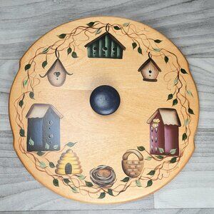Basket Accessories Akron PA Basket LID 10" Darning Handpainted Birdhouses Wooden